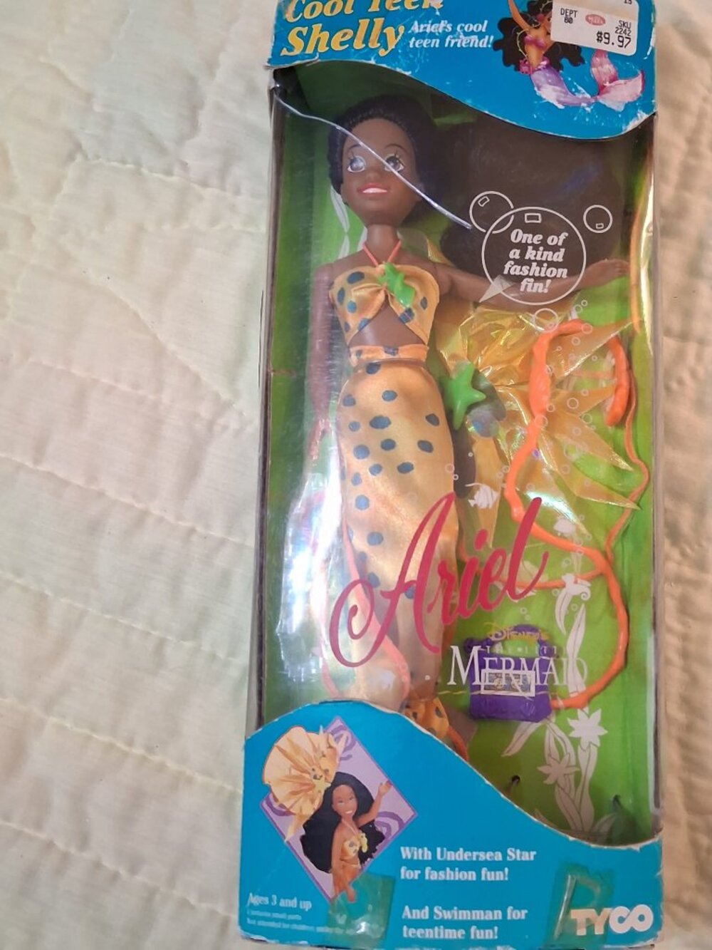 Vintage Little Mermaid COOL TEEN SHELLY Ariel Doll Tyco Disney 1992 SEALED #1869